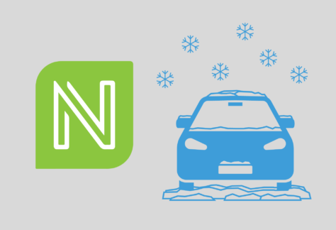 Art with City logo and car in snow