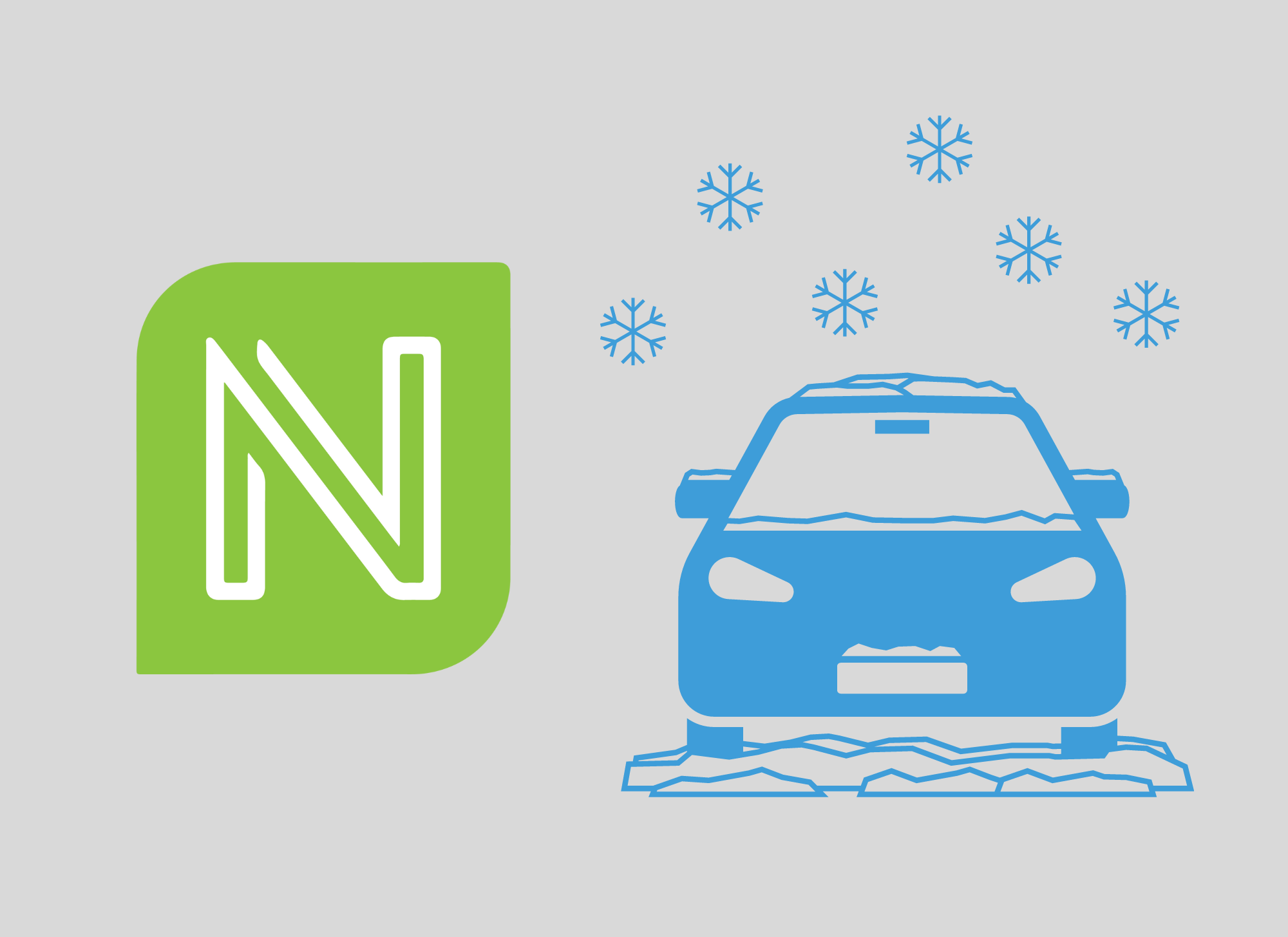 Art with City logo and car in snow