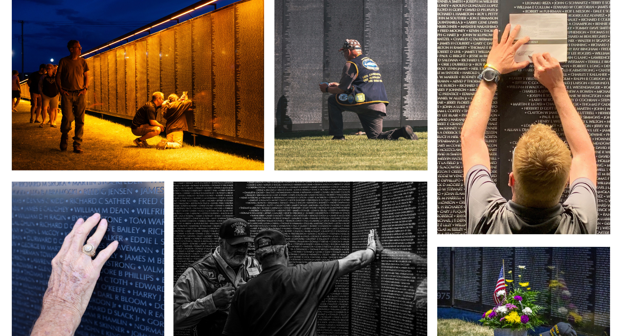 collage of photos from The Wall That Heals