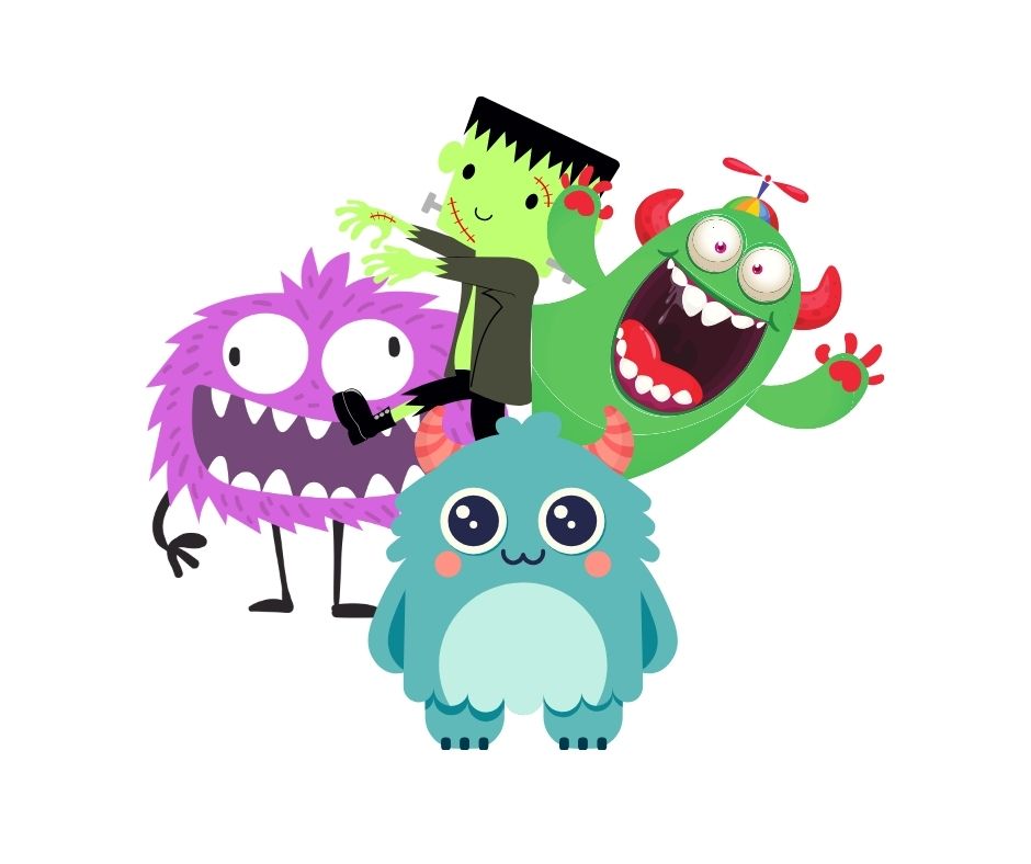four monster graphic images