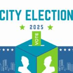 Election art showing a voting box