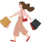 Shopper with shopping bags