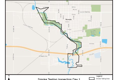 smoke testing map showing indian creek trunk line