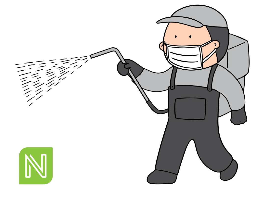 Spraying chemicals graphic