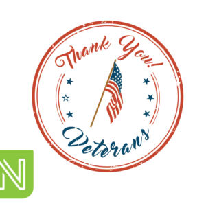 Graphic that says Thank You Veterans.