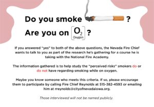 Seeking smokers who use oxygen