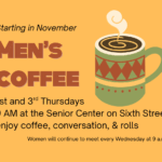 Men's Coffee art, showing coffee cup and information