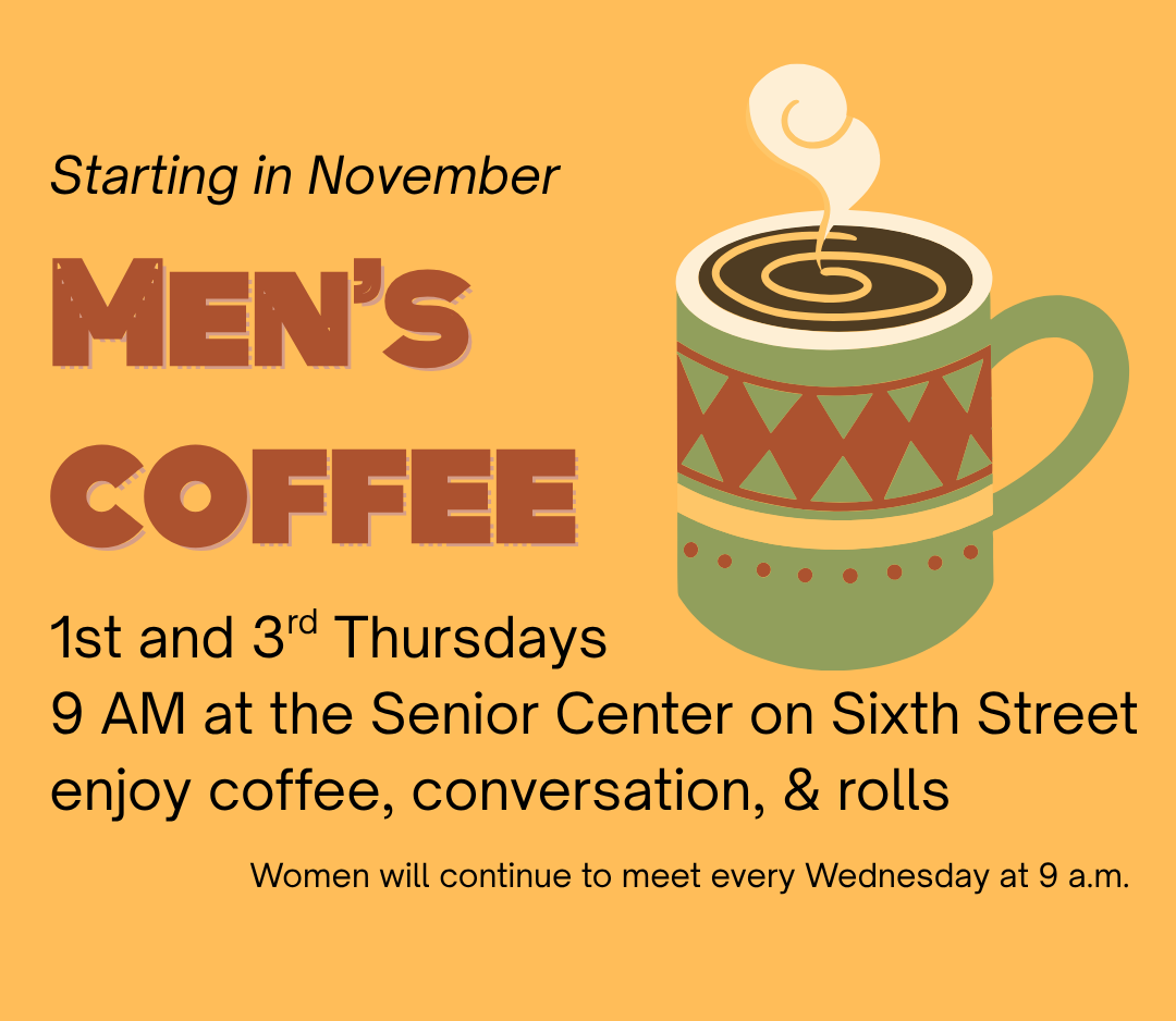 Men's Coffee art, showing coffee cup and information