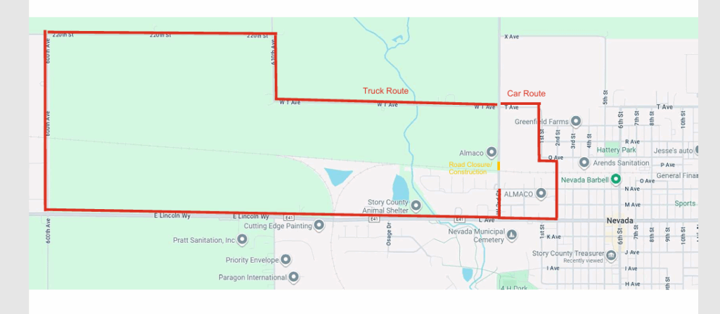 DETOUR ROUTE FOR NORTHERN NEVADA
