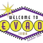 Graphic for RAGBRAI coming to Nevada, that resembles a Vegas sign.