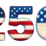 art work that shows patriotic 250 numbers