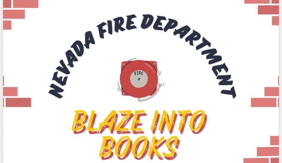 Nevada Fire Department's Blaze Into Books graphic