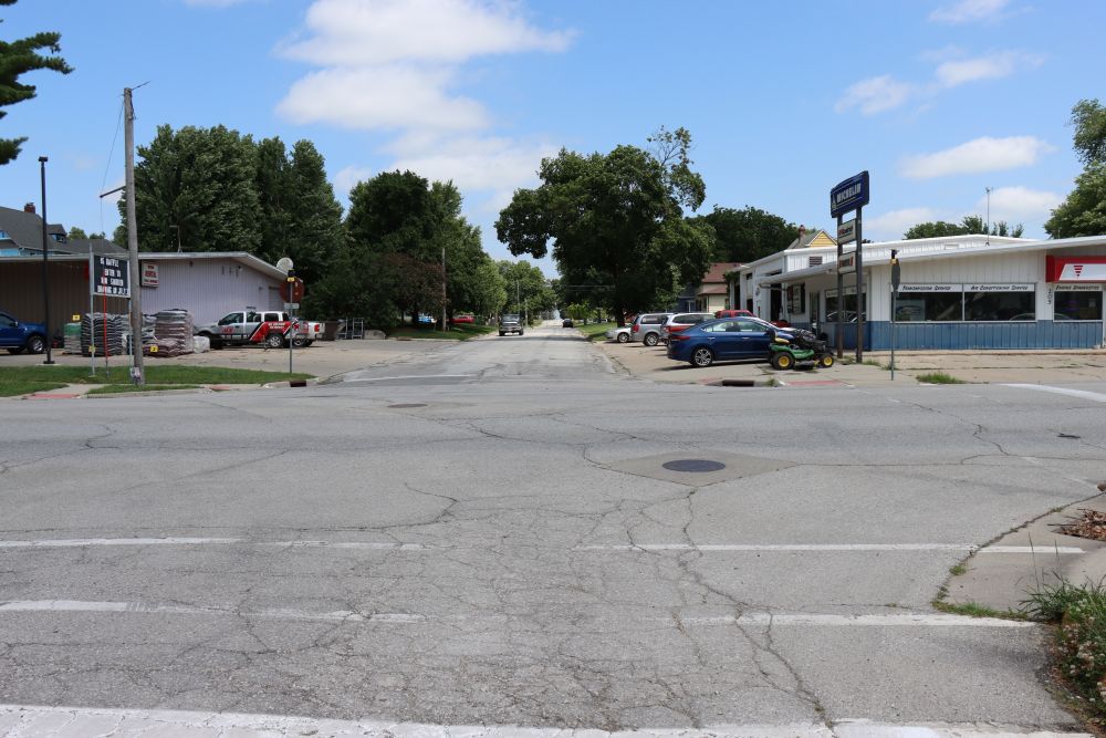 A picture of Second Street, looking north from Lincoln Highway