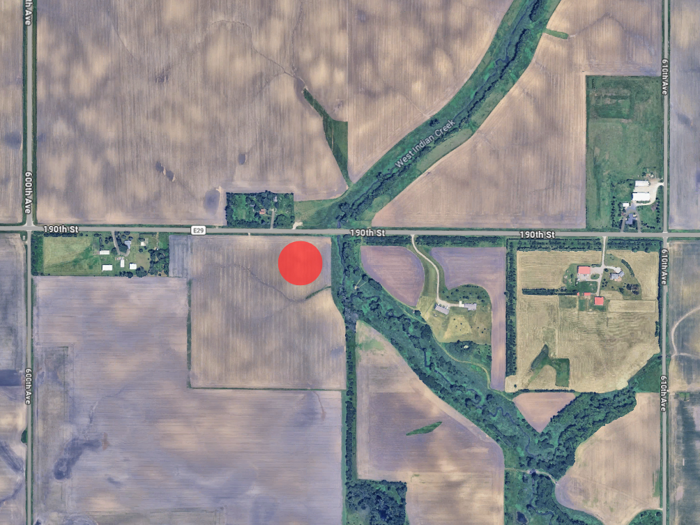 a map of the area north of Nevada where the state's geographic center is located along E-29
