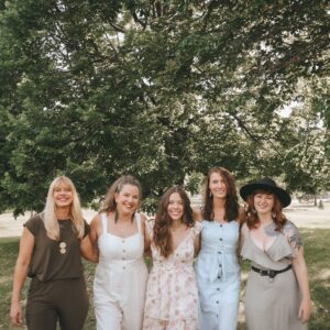 Pictured are the 5 women who make up the June Bugs band