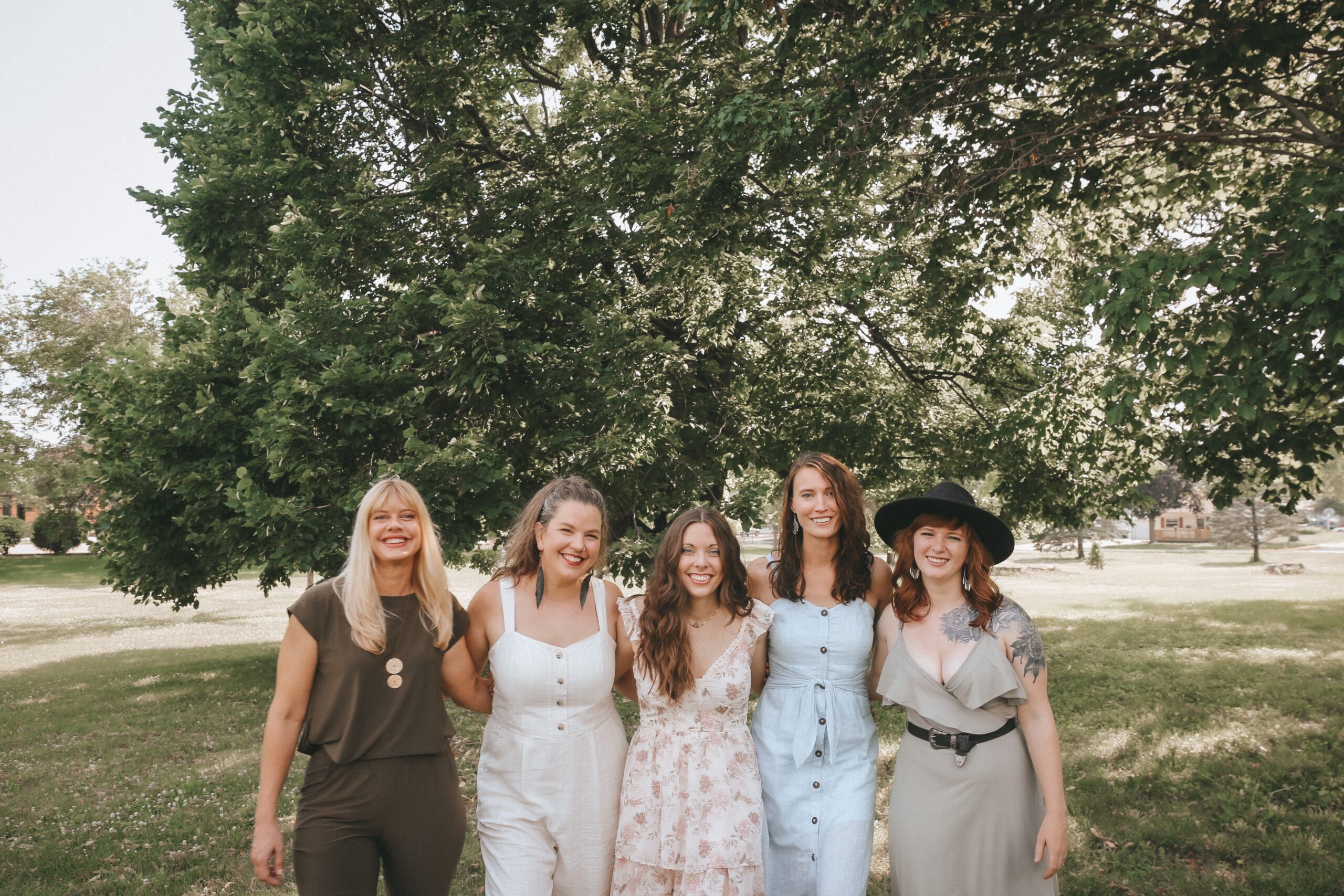 Pictured are the 5 women who make up the June Bugs band