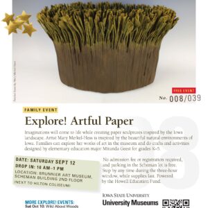 Flyer about the Explore! Artful Paper family event