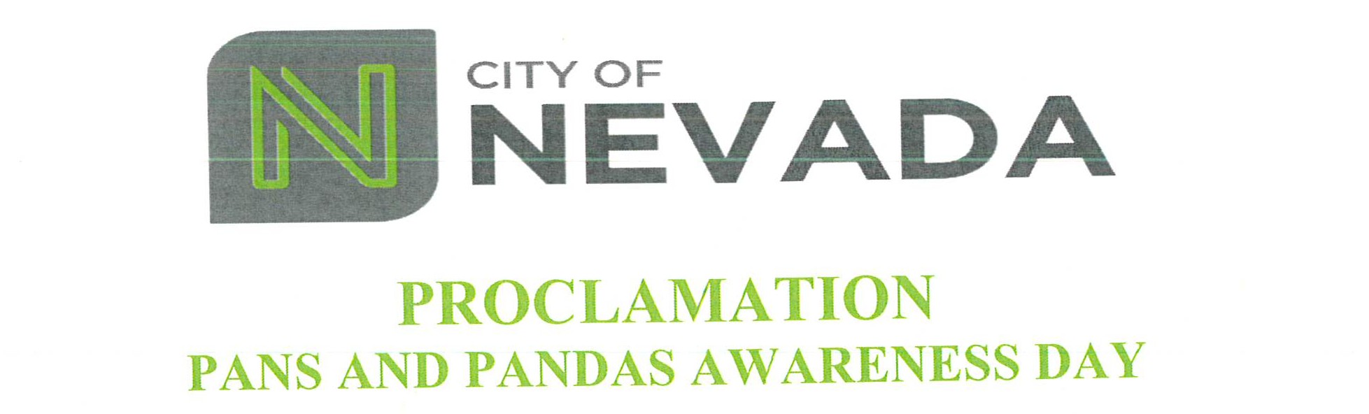 City of Nevada Proclamation title